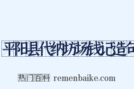 平阳县代纳坊场钱记造句是什么意思的图片